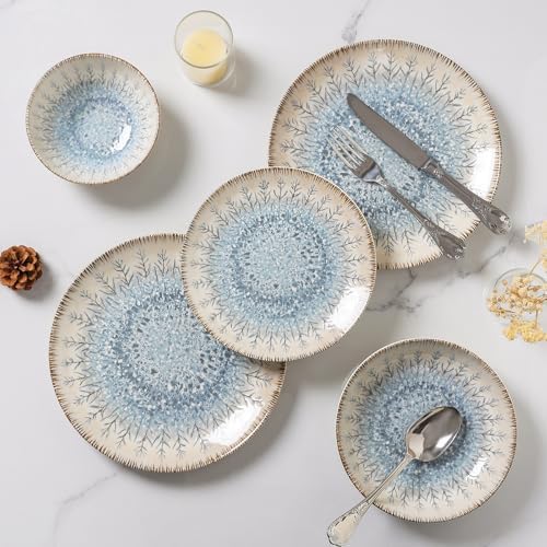 DOMICREVERY Ceramic Plates and Bowls Sets, 16 pcs Dinnerware sets for 4 - Image 2