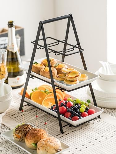 YHOSSEUN 3 Tier Serving Tray Tiered Tray Stand, 10+12+14 Inch, Black - Image 6