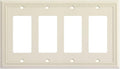 Henne Bery Sunken Pearls Heavy Duty Decorative Wall Plate Switch Plate Outlet Cover (Quad Decorator, Light Almond)
