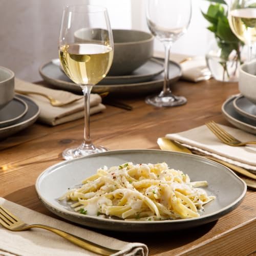 Gibson Elite Plates and Bowls Set, 12 Piece Dinnerware Set for 4, Grey - Image 4