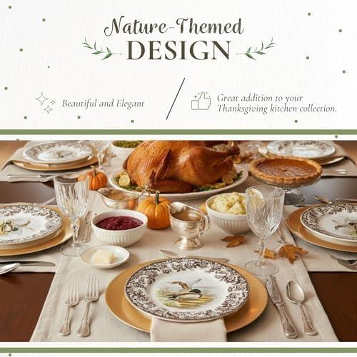 Spode Woodland Mallard Wildlife 8" Salad Plate - Fine Earthenware, Dishwasher & Microwave Safe, Made in England - Seasonal Dinnerware for Holiday, Rustic, & Countryside Table Settings - Image 3