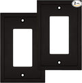 Modern Edge Decorative Wall Plate Switch Plate Outlet Cover, Durable Solid Zinc Alloy (Single Decorator 2PK, Matte Black)