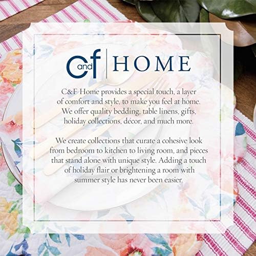 C&F Home 13" x 19" Althea Rectangular Scalloped Edge Cotton Quilted Placemats, Set of 6 Spring Springtime Butterfly Dragonfly Plants Fern Greenery Nature Tabletop Décor Decoration S/6 Rectangular