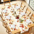 ANNA QUEEN Watercolor Maple Leaves Table Runner and Placemats Set of 6, 13"x72" Table Runner with 12"x18" Placemats, Autumn Leaf Dining Table Set for Thanksgiving, Fall Home Decor by ANNAQUEEN