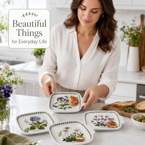 Portmeirion Botanic Garden Canape Plates - Assorted Floral Motif, Set of 4 - Image 5