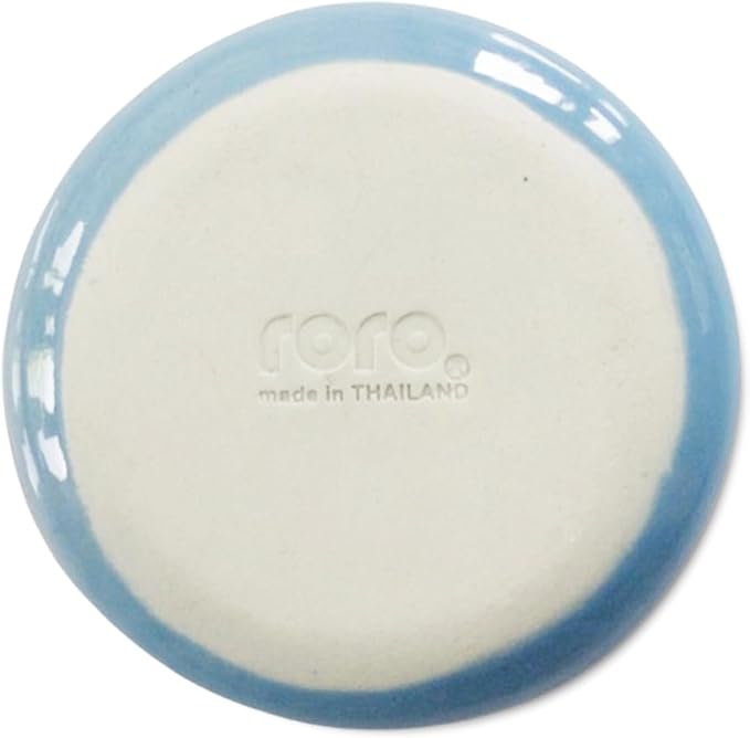 roro 5 Inch Ceramic Handmade Canape Plates, Glossy Coral Blue, Set of 4