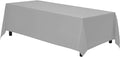 Gee Di Moda Rectangle Tablecloth - 90 x 156 Inch Silver Table Cloth for 8 Foot Tables with Floor-Length Drop - Heavy Duty Washable Fabric for Holiday Party, Dinner, Weddings & Baby Shower