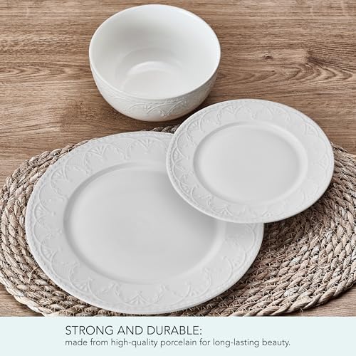 Pfaltzgraff Esmerlda White 24 Piece Plate Bowl Dinnerware Set, Service for 8 - Image 5