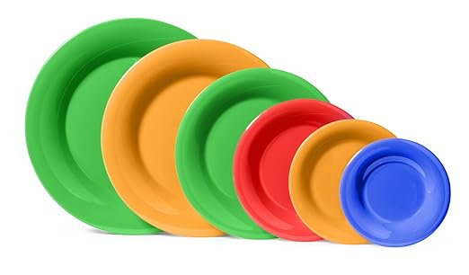 G.E.T. 9" Heavy-Duty Wide Rim Melamine Dessert Plate (Set of 4)