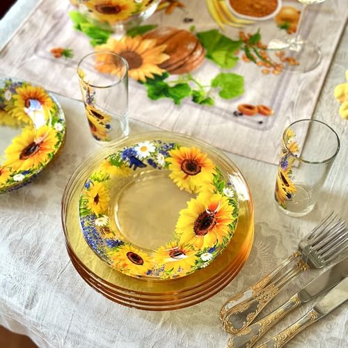 STP GOODS Glass Plates Set of 4 – Borosilicate Salad & Dessert Plates, Transparent Glass Appetizer Plates, Microwave & Dishwasher Safe Tableware - Image 3