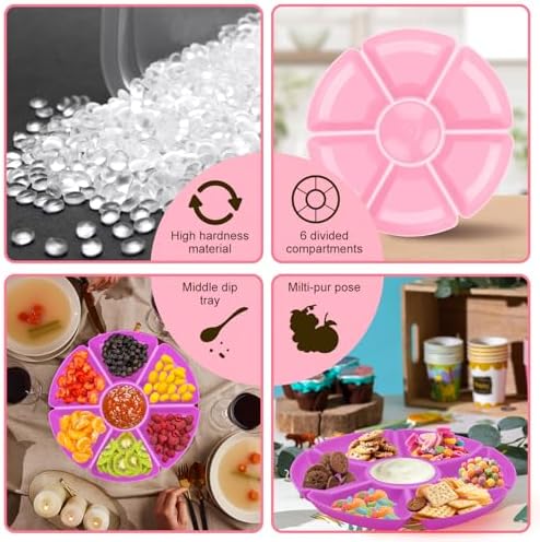 3 Round Plastic Serving Trays 11 Inch 7 Comp - Image 3