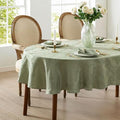 Newbridge Barcelona Damask Fabric Tablecloth, 60 x 84 Inch Oval, Sage Green – No Iron, Soil Resistant Table Cover for Dining, Parties and Holidays by HomeBargainsPlus