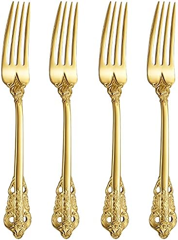 KEAWELL Luxury 4-Piece 18/10 Stainless Steel Dinner Fork Set (Gold) by KEAWELL