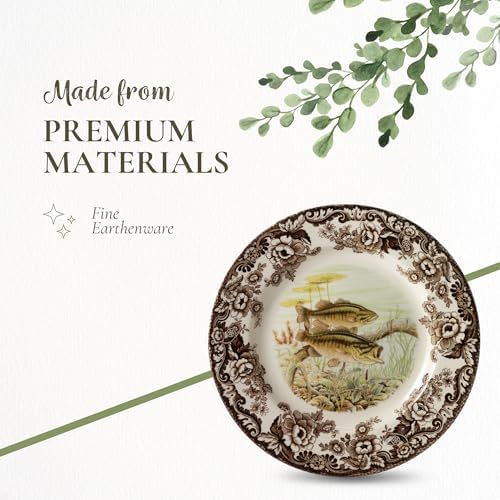 Spode – Woodland – Salad Plate - Bass – Brown/White - Image 4