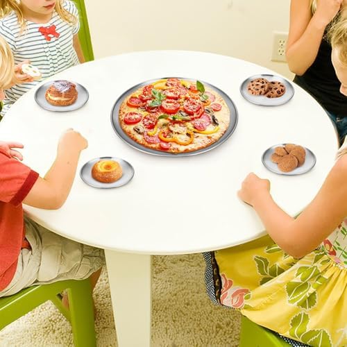 Stainless Steel Plates, 6 Pack 11.8 inch 304(18/8) Metal Food Serving Plate Set, Reusable Snack Eating Dishes Round Shatterproof Plate Silver BBQ Dinner Lunch Dinnerware Oven Dishwasher Safe - Image 6