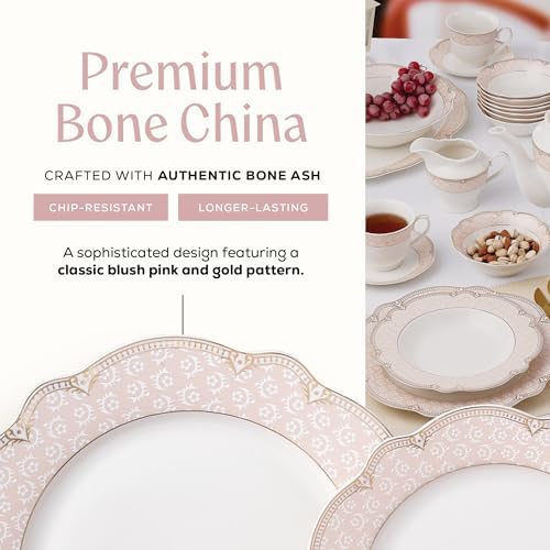 Joseph Sedgh Collection Sandra Bone China Dinnerware Set, 57-Piece - Image 4