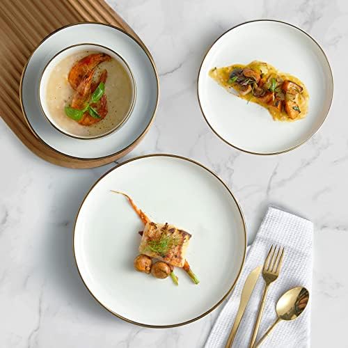 Pokini Porcelain Dinnerware Sets for 4, Luxury China Plates and Bowls Sets - Image 6