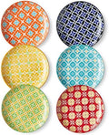 Metahom 6 Inch Ceramic Dessert Plates, Colorful Appetizer Plates Set of 6 by Metahom