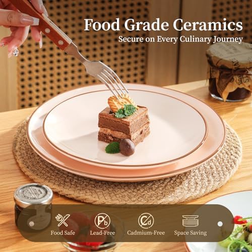 Dessert Plate Ceramic Set of 6, Colorful 8 Inch Salad Plates for Appetizer Lunch, Fiesta Cute Kids Plates, Modern Serving Dishes, Microwave Dishwasher Safe, Assorted Candy Hue - Image 3
