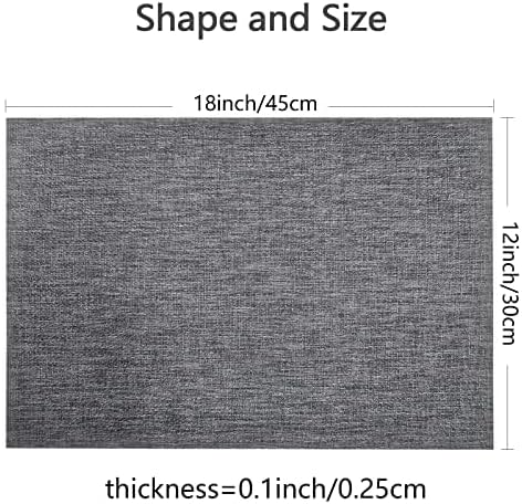 DACHUI Placemats Set of 4, Linen Look Woven Place Mats, Water Resistant, Heat Resistant, Washable, Durable Table Mats (Grey)