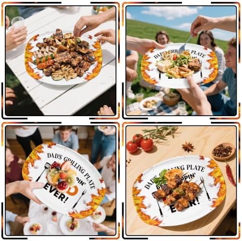 R HORSE Melamine Grill Platter Gift for Dad, BBQ White Oval Serving Tray - Image 2