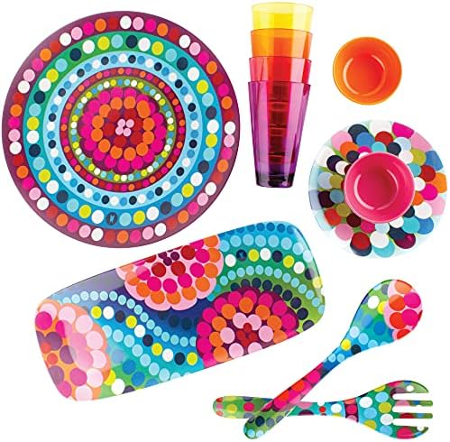French Bull Plates - 4 Piece Set - 9 inch Melamine Salad Plates Set of 4 - Melamine Dinnerware for Indoor and Outdoor - Bindi - Image 4