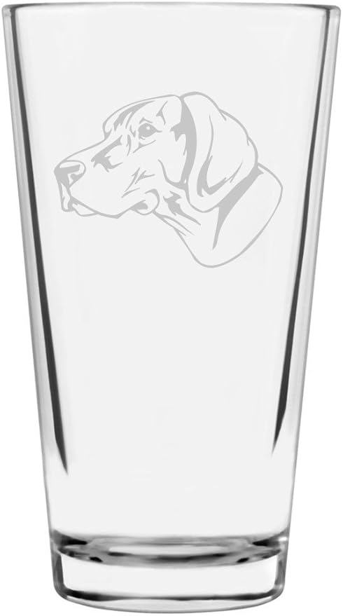 German Shorthaired Pointer (GSP) Dog Themed Etched All Purpose 16oz Pint Glass