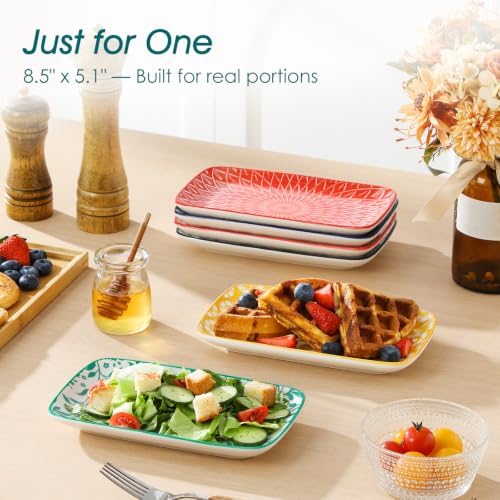 vancasso Selene Rectangular Salad Plates 8.5"x5.1"Inch, Set of 6 - Image 6