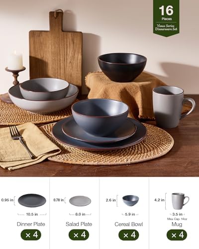 Famiware Venus Dinnerware Sets with Mugs, Ceramic Plates and Bowls for 4 - Image 5