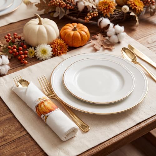Supernal 60Pack Pre Rolled Gold Plastic Silverware Set for Thanksgiving - Image 5