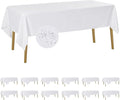 Fokitut 12 Pack Waterproof Rectangle Tablecloth, 60x120 Inch,Stain Resistant and Wrinkle Polyester Table Cloth, Fabric Table Cover for Kitchen Dining, Wedding, Party, Holiday Dinner-White