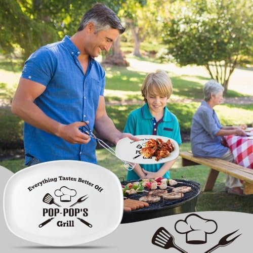 R HORSE Melamine Grill Platter Gift, BBQ White Oval Serving Tray Plate - Image 5