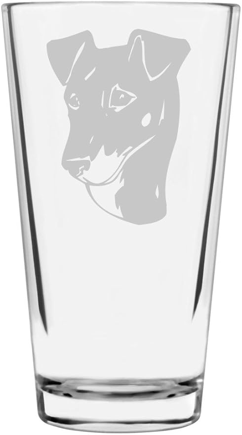 Manchester Terrier Custom Personalized Dog Themed Etched All Purpose 16oz Pint Glass