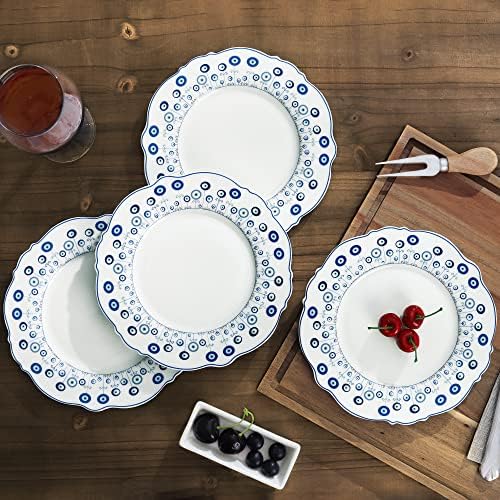 fanquare Boho Style Evil Eye Ceramic Dessert Plates Set of 4 - Image 5