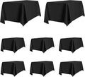 PureFit 8 Pack Rectangle Black Table Cloths 60 x 102 Inch for 6Ft Tables, Stain and Wrinkle Resistant Table Linens for Home Use, Wedding, Party, Banquet and Camping