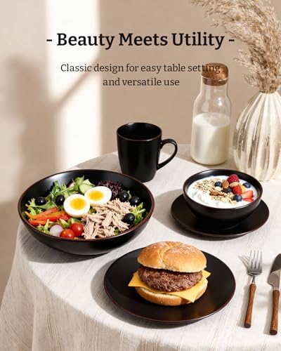 Famiware Venus Dinnerware Sets with Mugs, Ceramic Plates and Bowls for 4 - Image 3