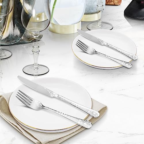 40 Piece Silverware Set, Stainless Steel Flatware Cutlery Set Service for 8, Mirror Polished Tableware Eating Utensils Set for Home Kitchen, Include Knife Fork Spoon Set, Dishwasher Safe - Image 7