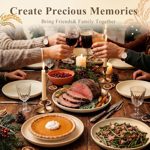 Large Dinner Plates Set for 8, Wheat Straw Plate 11 Inch, Unbreakable & Lightweight Serving Plates, Microwave & Dishwasher Safe Big Plate for Restaurant, Camping, Kitchen - Beige - Image 6