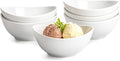 Small Porcelain Bowls, 11 OZ Ceramic Serving Bowls for Dessert, Set of 6 Plates for Condiment Ice Cream, Soup Sauce, Rice, Fruits, Portions Dish, Pure White (5 Inch(11 Ounce))