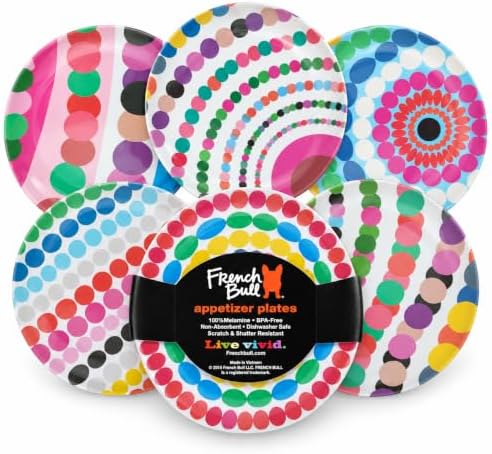 French Bull Melamine Assorted Plates-6 Piece Set -Melamine Dinnerware-Platter, Serving, Party, Platter, Dish (6" Appetizer Plate, Bauble) by FrenchBull