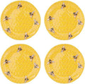 Supreme Housewares 4-Piece 6 Inch Melamine Dessert Plates Appetizer Dinner Plates Small Serving Plates Party Plates Round Plate for Dessert Snack Fruit Side Dishes (Beehive) by SupremeHousewares