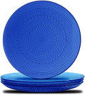 Cobalt Blue Hobnail Dinner Plates Set of 4 Pressed Glass 10.5 Inch by Yungala
