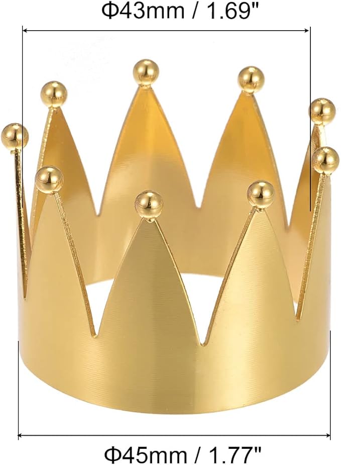 uxcell Metal Napkin Rings Set of 4, Crown Shape Napkin Ring Holder Buckle for Dining Table Decorations Wedding Birthday Holiday Party, Gold Tone