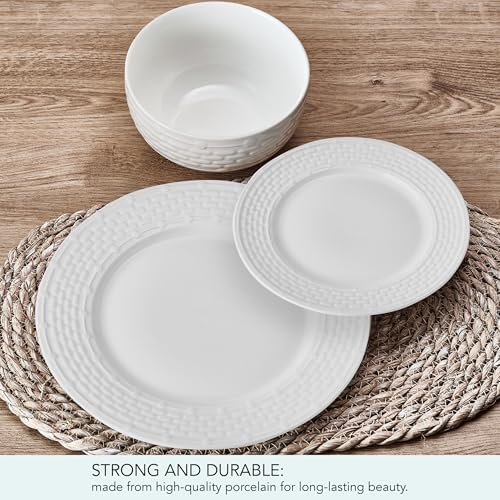 Pfaltzgraff Sonya White 24 Piece Plate Bowl Dinnerware Set, Service for 8 - Image 6
