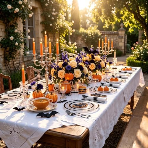I00000 210 Pcs Clear and Black Plastic Plates, Disposable Dinnerware Set - Image 2
