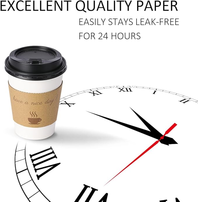 500 pack 12 oz Disposable Coffee Cups with Lids,To Go Coffee Cups for Home, Office, Cafes and Party (White 12oz)