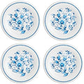 UP UPware Blue and White Floral Melamine Round Dessert Plates, Small Serving Plates, for Appetizer, Snacks, and Side Dishes, Blue, 6 Inch, Set of 4 by UPware