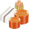Rubtlamp 700Pcs Orange Gold Plastic Dinnerware Set, Hammered Clear Gold Plates, Fancy Plastic Plates Include 100 Dinner Platos, 100 Salad Platos, 100 Cups, 100 Pack Pre Rolled gold plastic Silverware by Rubtlamp