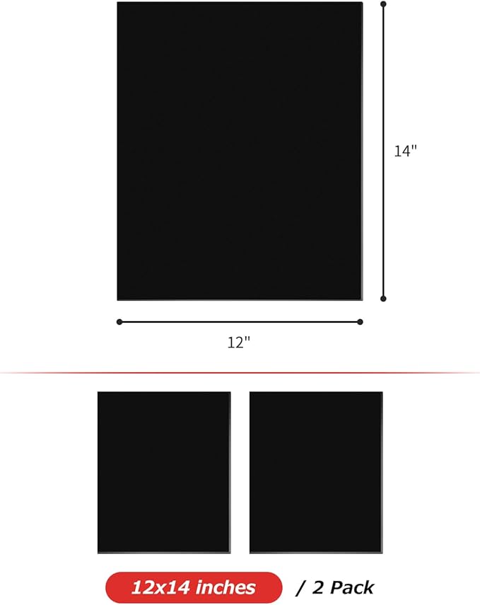 Matace Welding Blanket Fireproof Carbon Felt Soldering Mat & Pad, 5mm Flame Retardant Fabric, Heat Shield for Brazing, Stove Wick, Automotive Repair, HVAC Plumbing - 12x14 Inch, 2 Pack, Black