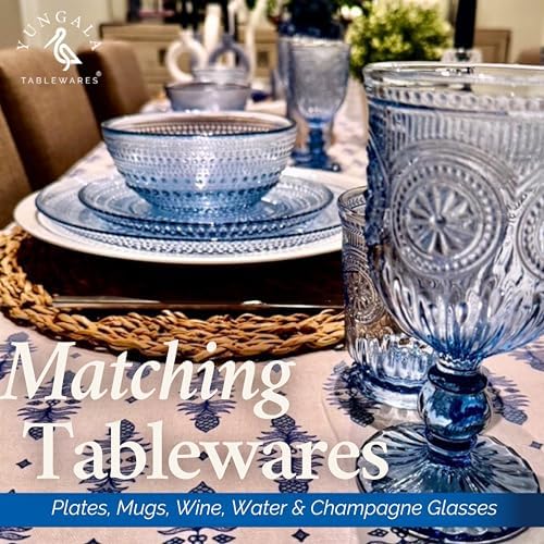 Blue Glass Bowl Set of 4 Hobnail Pressed Glass Bowls 20 oz - Image 4